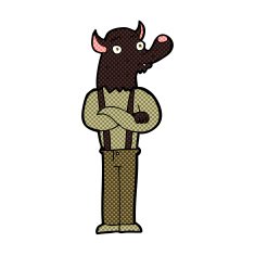 comic cartoon friendly werewolf N4