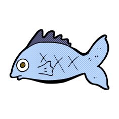 comic cartoon fish N34