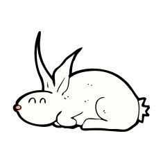 comic cartoon rabbit N25