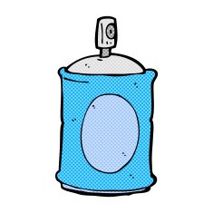 comic cartoon spray can N22