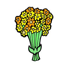 comic cartoon flowers N13