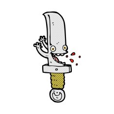 crazy knife comic cartoon character N3