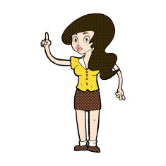 comic cartoon pretty woman with idea N21