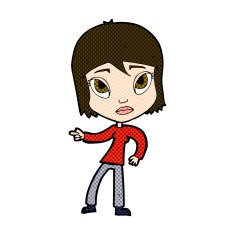 comic cartoon pointing woman N9