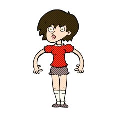comic cartoon surprised woman N65
