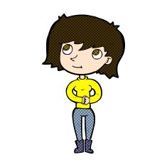comic cartoon friendly woman N21