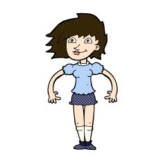 comic cartoon happy woman N69