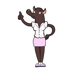 comic cartoon werewolf woman with idea N2