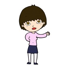 comic cartoon woman explaining N14