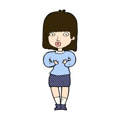 comic cartoon shocked woman N28