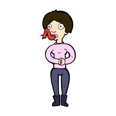 comic cartoon woman with snake tongue N6