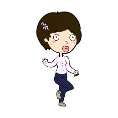 comic cartoon surprised woman N66