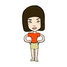 comic cartoon annoyed woman N52