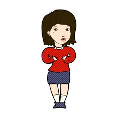 comic cartoon woman making excuses N4