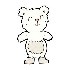 comic cartoon teddy polar bear
