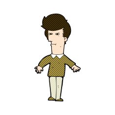 comic cartoon suspicious man N11