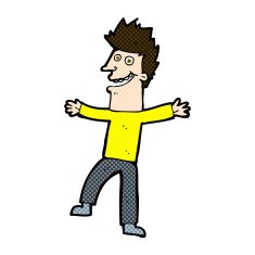 comic cartoon happy man N128