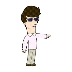 comic cartoon man in glasses pointing N3