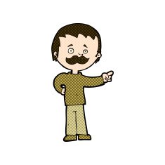 comic cartoon man with mustache pointing N9
