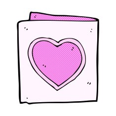 comic cartoon love heart card N3