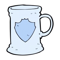 comic cartoon old tankard N3