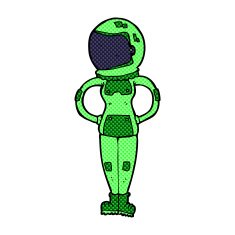 comic cartoon female astronaut N8
