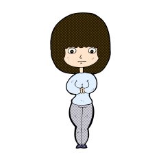 comic cartoon shy woman N15