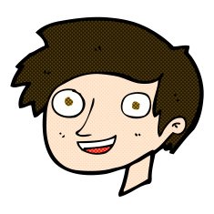 comic cartoon happy boy face N14