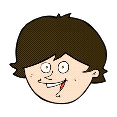 comic cartoon happy boy face N15