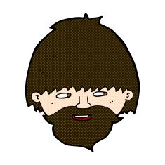 comic cartoon bearded man N12