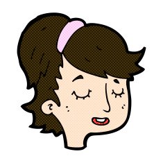 comic cartoon pretty female face N28