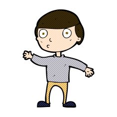 comic cartoon waving man N11