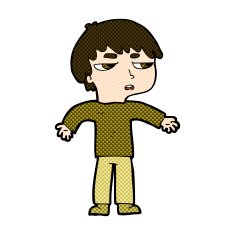 comic cartoon annoyed boy N11