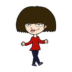 comic cartoon smug looking woman N3
