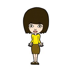comic cartoon woman shrugging shoulders N133