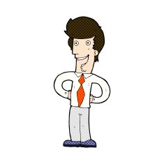 comic cartoon happy man N129