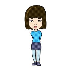 comic cartoon serious girl N2