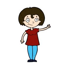 comic cartoon happy woman pointing N20