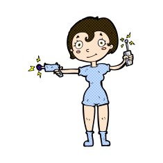 comic cartoon future space girl N2