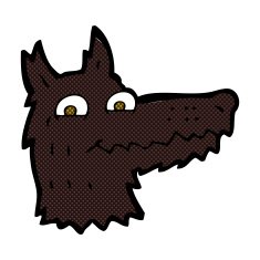 comic cartoon wolf head N7
