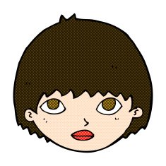 comic cartoon girl staring N3