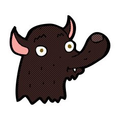comic cartoon happy wolf N6