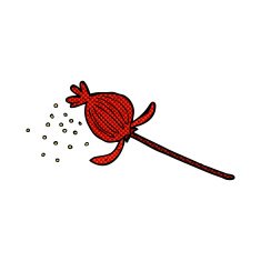 comic cartoon dried poppy flower N2