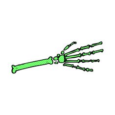 comic cartoon skeleton hand N4
