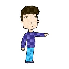 comic cartoon pointing man N23