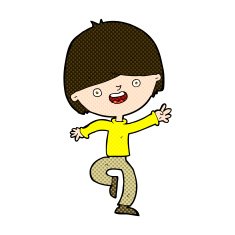 comic cartoon happy boy dancing N3