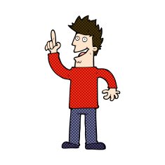 comic cartoon man with great new idea N3