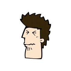 comic cartoon unhappy man N5