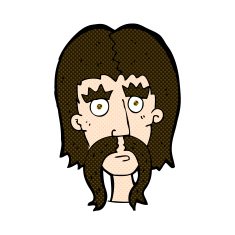 comic cartoon man with long mustache N3
