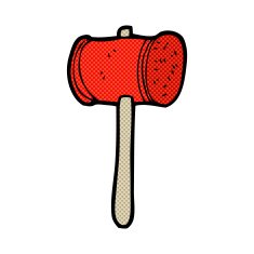 comic cartoon wooden hammer N3